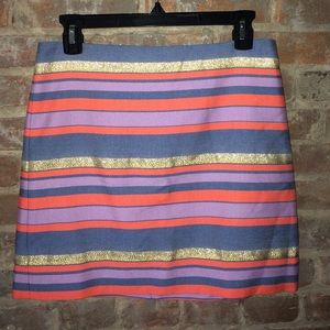🎉J. Crew Metallic Striped Skirt