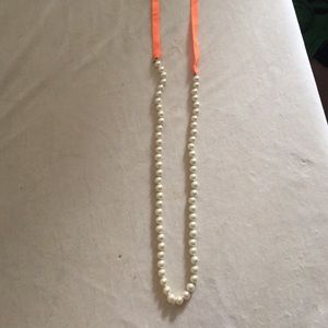 J. Crew Pearl Ribbon-Tie Necklace