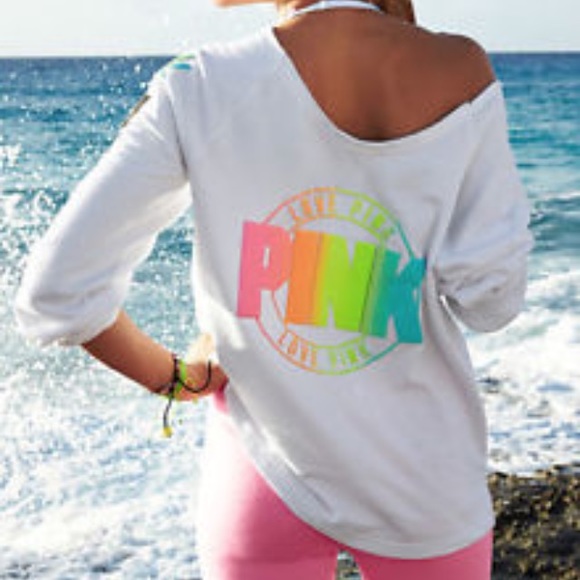 XS PINK slouchy crew excellent condition!
