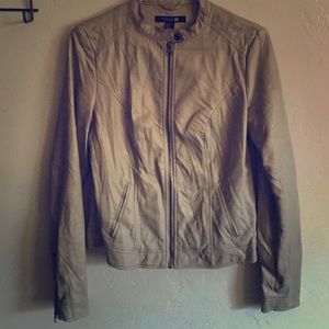 Gray-ish cream faux leather jacket