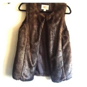 Brown faux fur vest