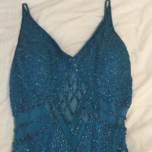 Stunning floor length teal gown!