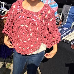 Crochet Rose Pink Bolero