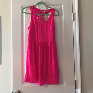 American Eagle pink fit and flare dress