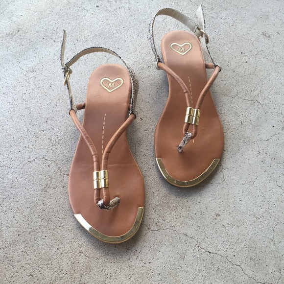 Gold and Snake Skin accented Sandals!