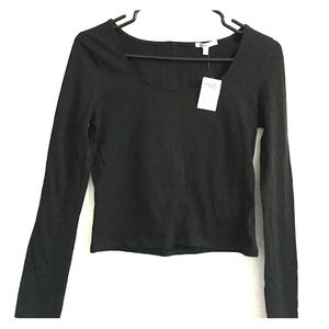 NWT! Black long sleeve crop top