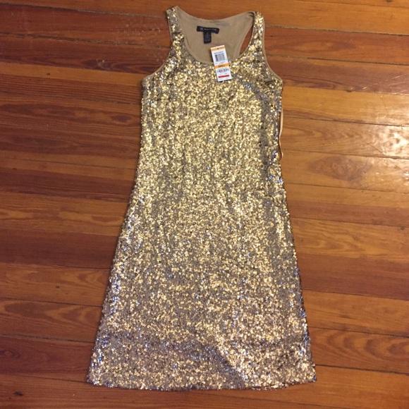 Gold sequin dress