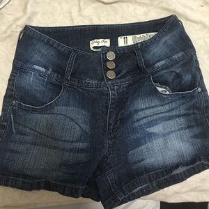 Women's high waisted shorts, Indigo Rein