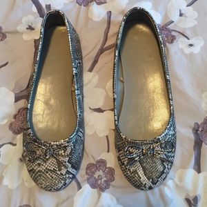 Faux snakeskin flats - never worn!