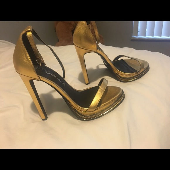 Jeffrey Campbell Gold Strappy Sandal - Picture 2 of 2