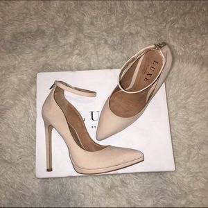 Nude Pumps / Heels with Ankle Strap