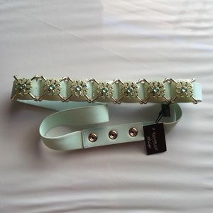 White House Black Market mint green XL belt