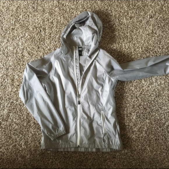 The North Face gray rain jacket