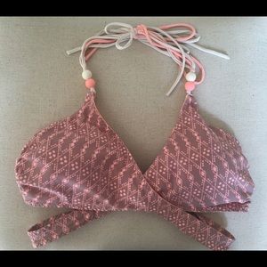 Victoria's Secret wrap swim top in light boho geo