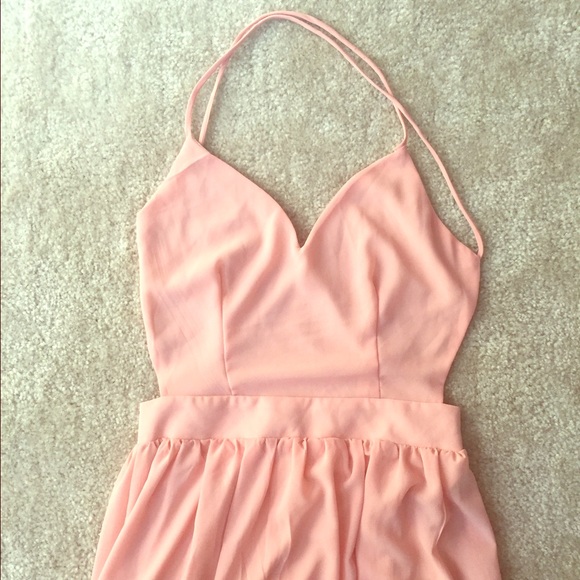 Summer Heart shape baby pink floor length maxi