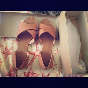 Madewell Thea Crisscross Sandals (Dried Rose)