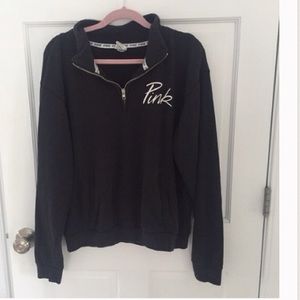 VS PINK Black Quarter Zip