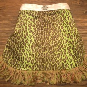 Leopard print and fringe apron
