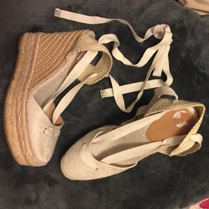 Lace Up Coach Wedges