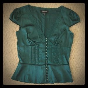 Bebe silk green blouse