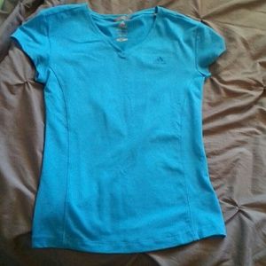 Adidas Blue Climalite V-Neck Tee