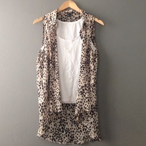 High Low Leopard Button Down