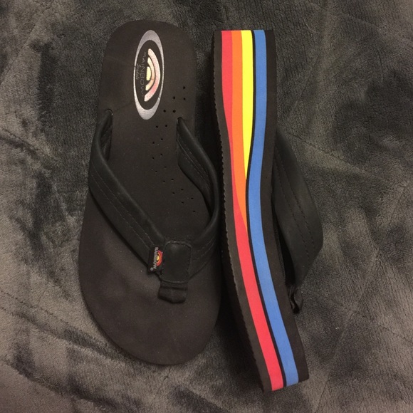 Rainbow Wedge Flip Flops