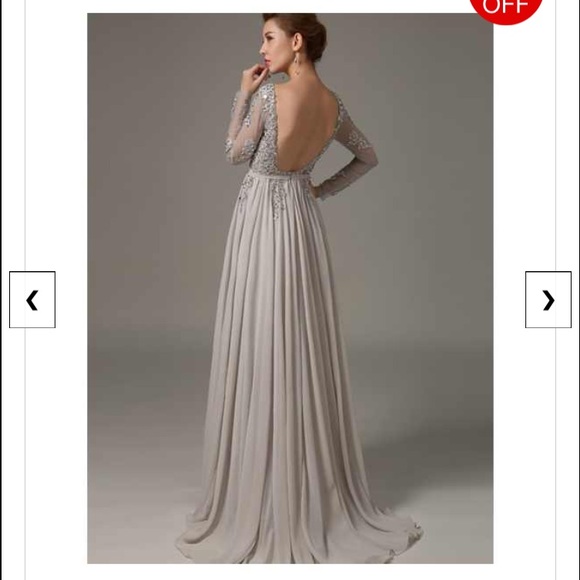 FLASH SALE! Brand New Silver Backless Prom Dress