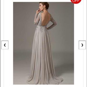 FLASH SALE! Brand New Silver Backless Prom Dress