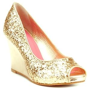 Lilly Pulitzer Resort Chic Wedge Gold glitter 8