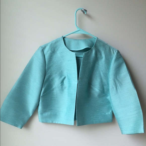 Raw silk Silk blue jacket