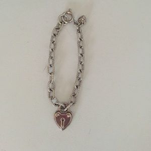 Juicy Couture Chain Link Heart Charm Bracelet