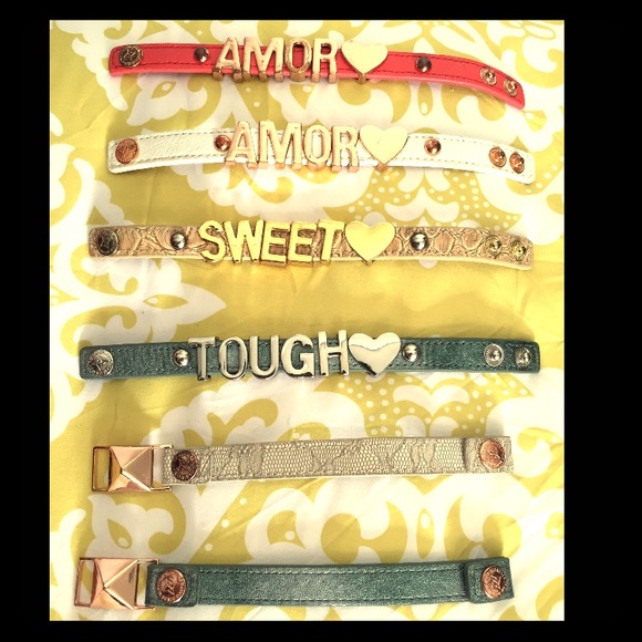 BCBG bracelets.