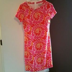 Orange and pink floral dress