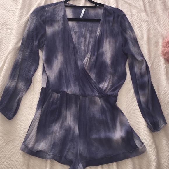 Blue tie dye romper