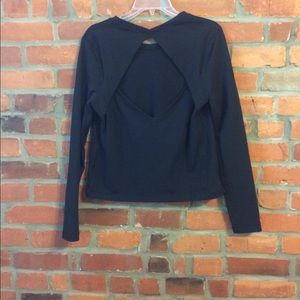 Lulu lemon black long sleeve with cut out NWOT