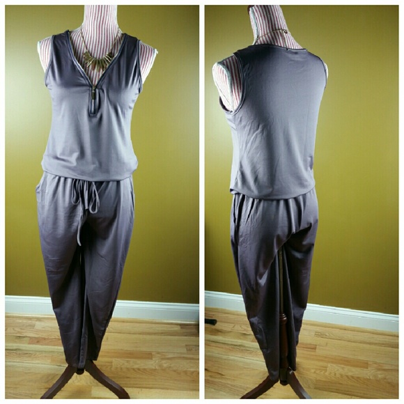 LAST ONE! Deep Plum Drawstring Jumpsuit - Picture 2 of 2