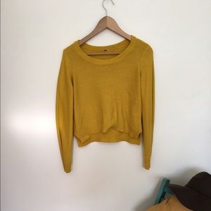 mustard yellow cropped sweater✨🍋🐝🌼