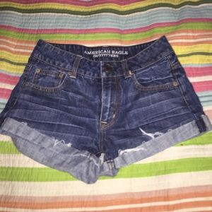 High waisted denim shorts