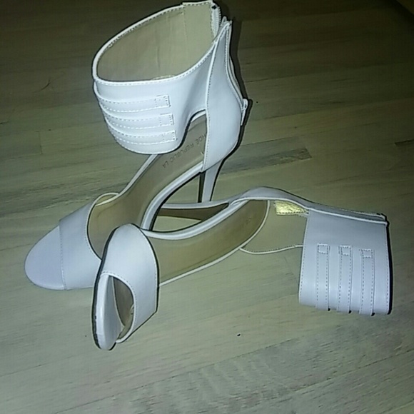 White Ankle Strap Stiletto Heels Shoe Republic LA