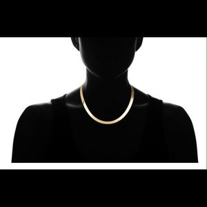 Gold herringbone necklace