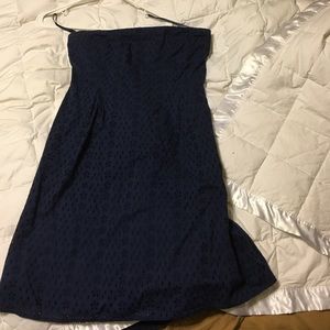 Sweet navy blue eyelet dress