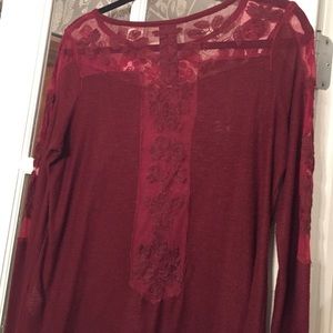 Free People lace detail shirt