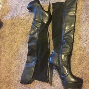 Over the knee black boots