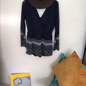 boho long sleeve romper✨