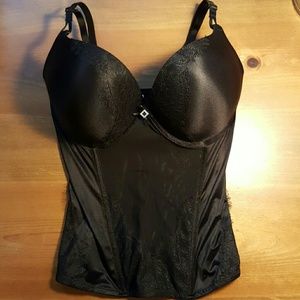 36D Black Lace & Semi Sheer Bustier