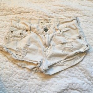 White Low Waisted Shorts