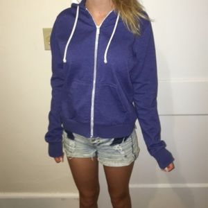 Plain Blue H&M Zip-Up Hoodie