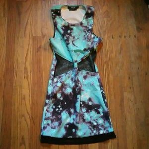 Nasty gal tie dye dress in teal and black sz S
