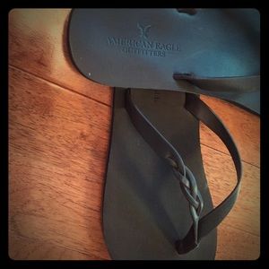 American Eagle braided flip-flops